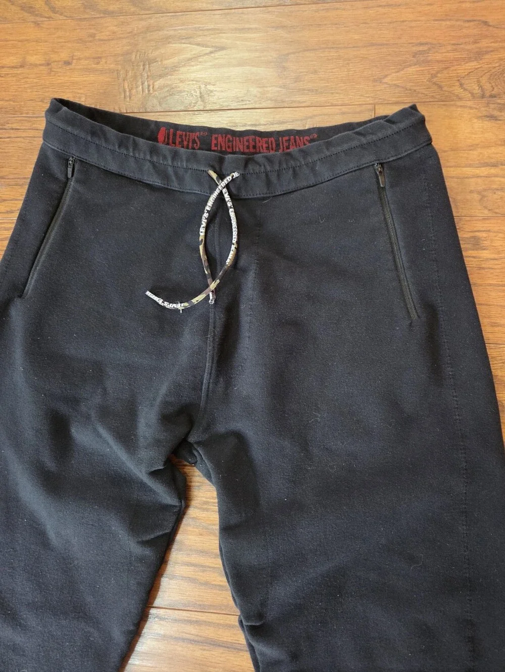 Levis Premium Knit Joggers Mens Medium Black Engineered Jeans 3D Stretch Pants